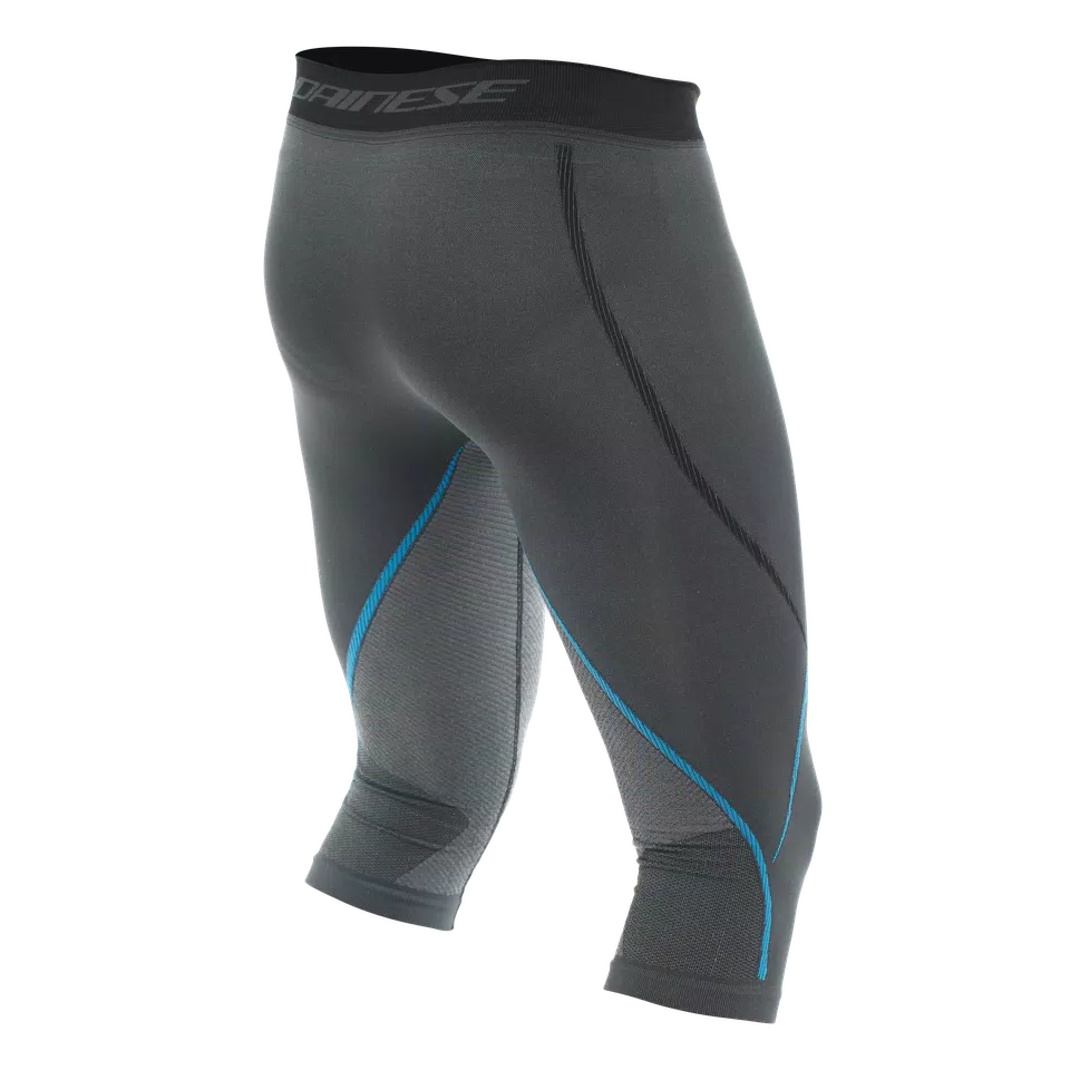 MEN'S 3/4 BREATHABLE TECHNICAL SKI BASE LAYER PANTS - BLACK/BLUE - 2