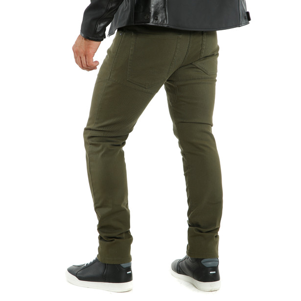 classic-slim-pantaloni-moto-in-tessuto-uomo-olive image number 3