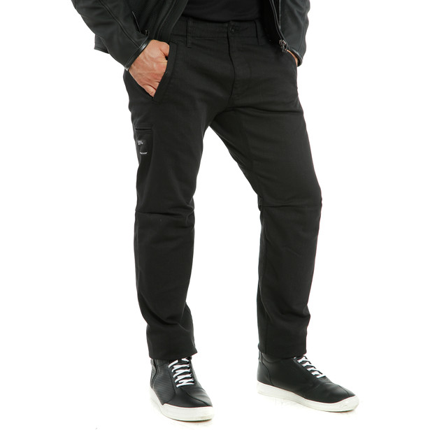 chinos-pantaloni-moto-in-tessuto-uomo-black image number 3