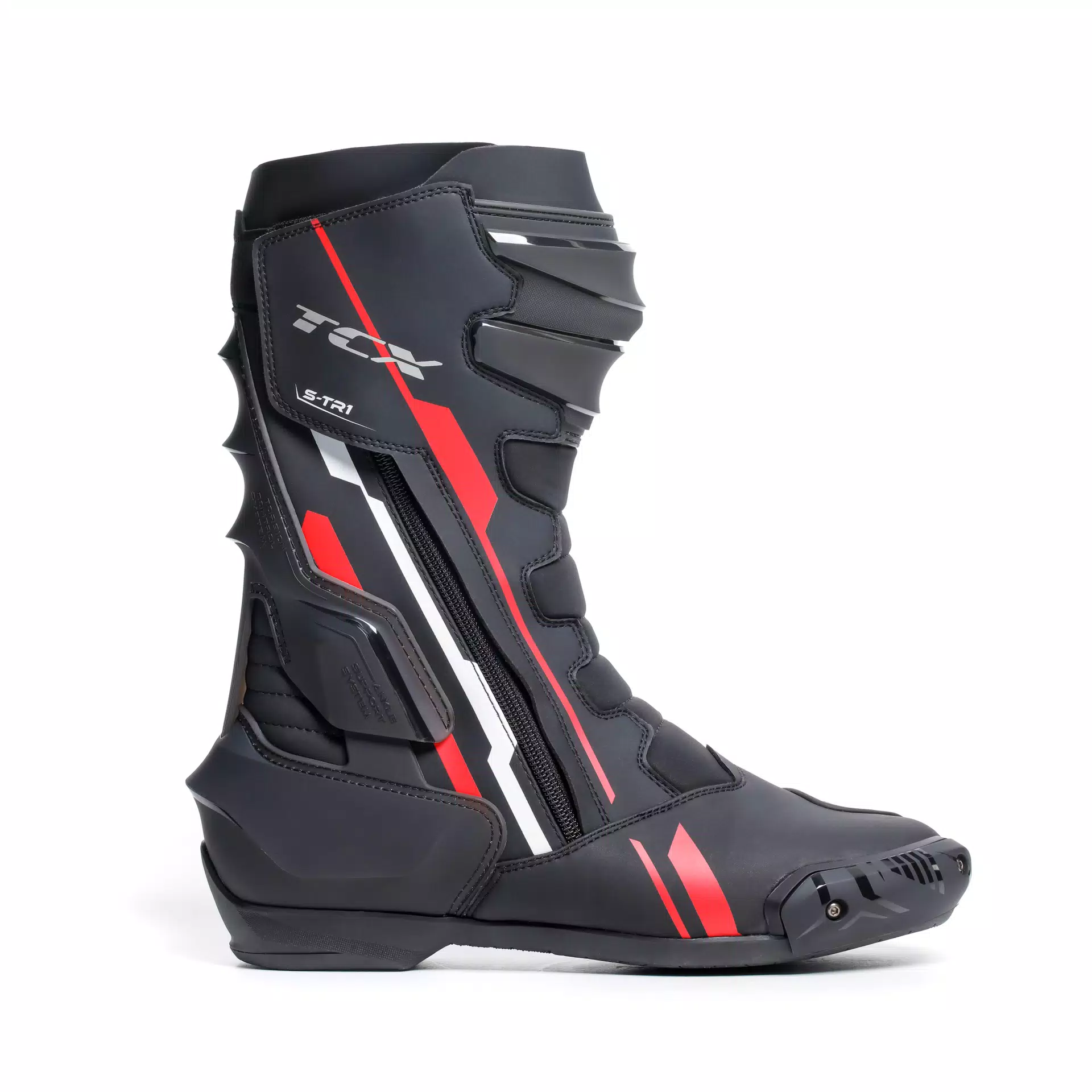 S-TR1 MOTORRADSTIEFEL HERREN - SCHWARZ/ROT/WEISS