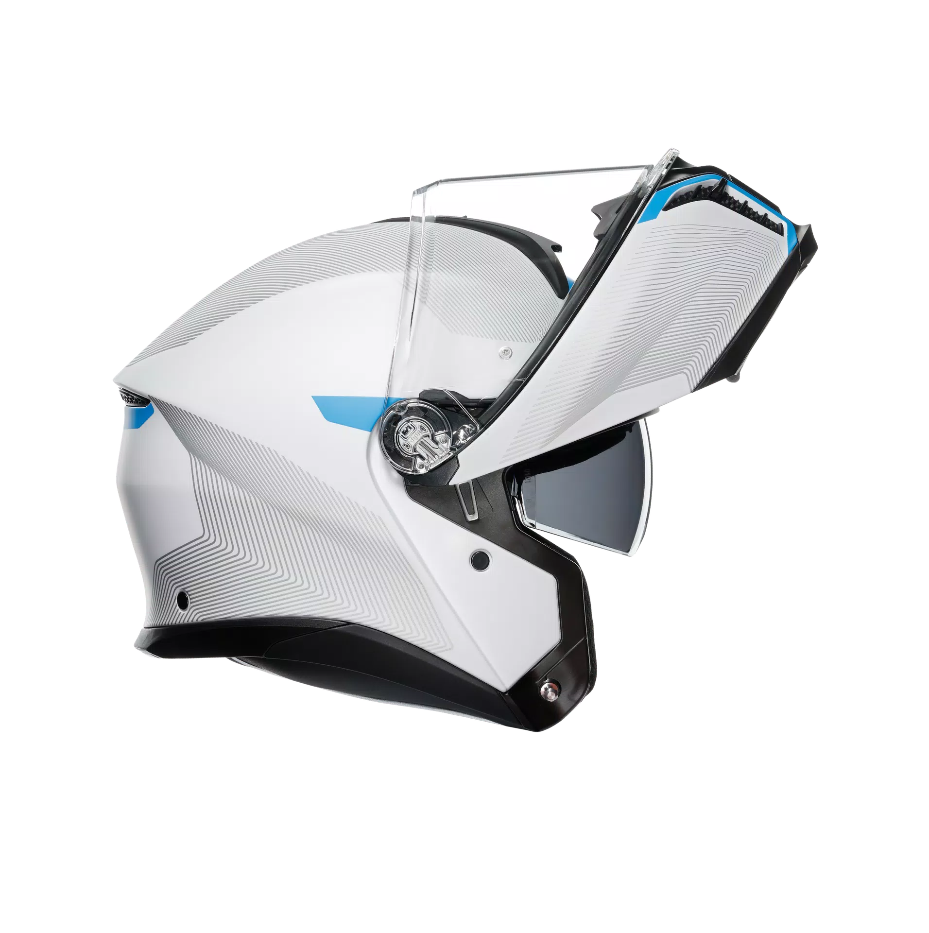 TOURMODULAR FREQUENCY LIGHT GREY/BLUE - MOTORBIKE FLIP UP HELMET E2206
