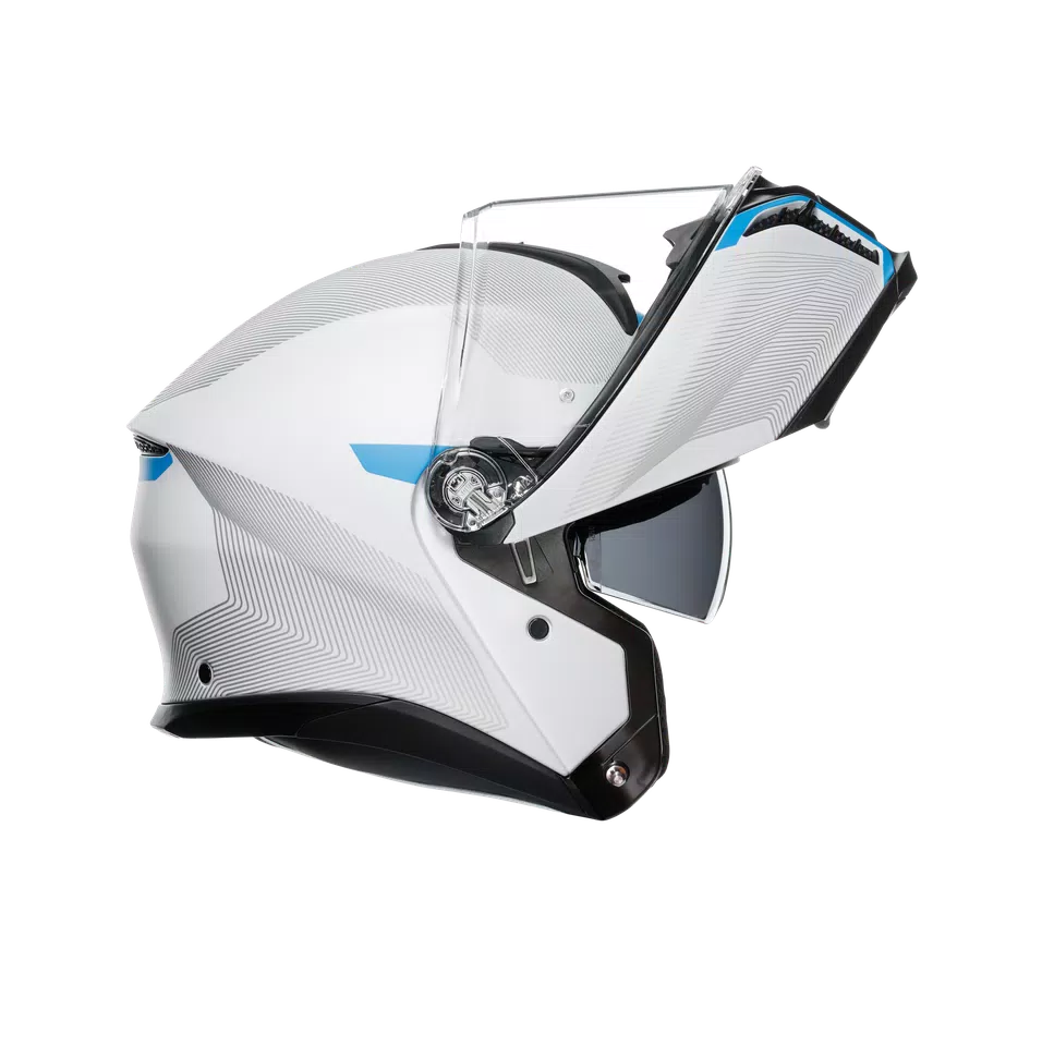 TOURMODULAR FREQUENCY LIGHT GREY/BLUE - MOTORBIKE FLIP UP HELMET E2206 -  - 8