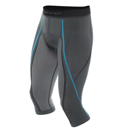 MEN'S 3/4 BREATHABLE TECHNICAL SKI BASE LAYER PANTS - BLACK/BLUE - 1