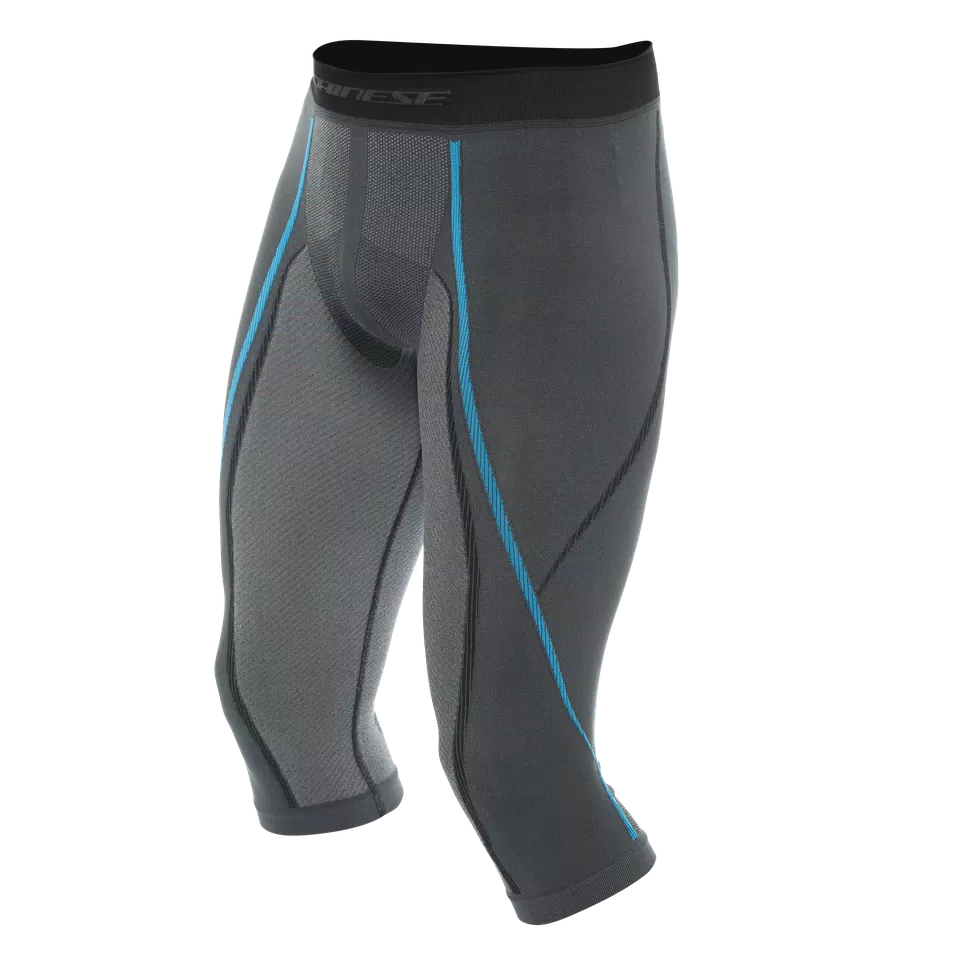 MEN'S 3/4 BREATHABLE TECHNICAL SKI BASE LAYER PANTS - BLACK/BLUE - 1