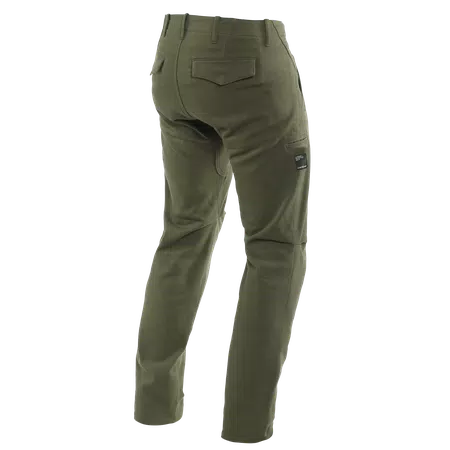 CHINOS - MEN'S MOTORCYCLE PANTS IN FABRIC - OLIVE - 2