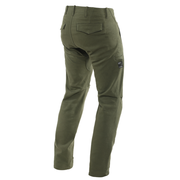 chinos-pantaloni-moto-in-tessuto-uomo-olive image number 1
