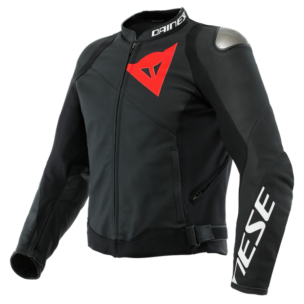 sportiva-giacca-moto-in-pelle-uomo-black-matt-black-matt-black-matt image number 0