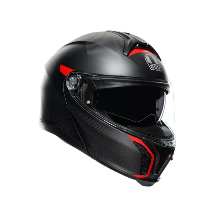 TOURMODULAR FREQUENCY MATT GUNMETAL/RED - MOTORBIKE FLIP UP HELMET E2206 -  - 1