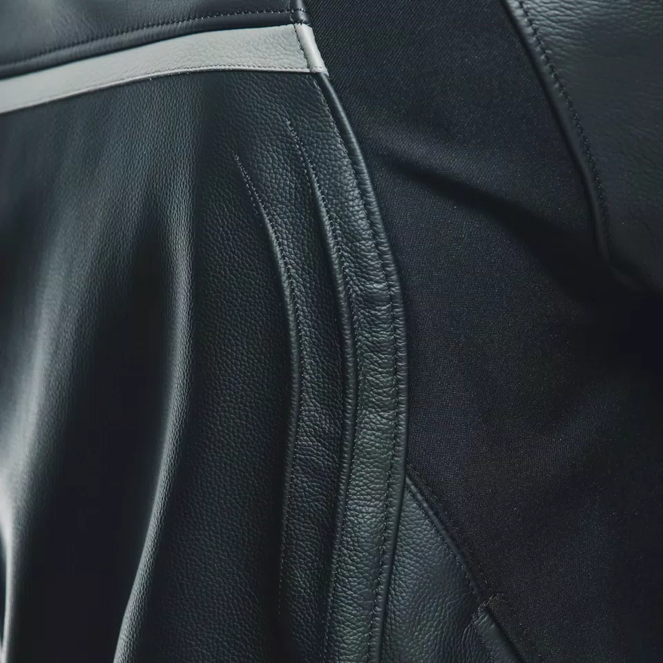 RACING 4 - GIACCA MOTO CONFORMATA IN PELLE UOMO - BLACK/BLACK - 12
