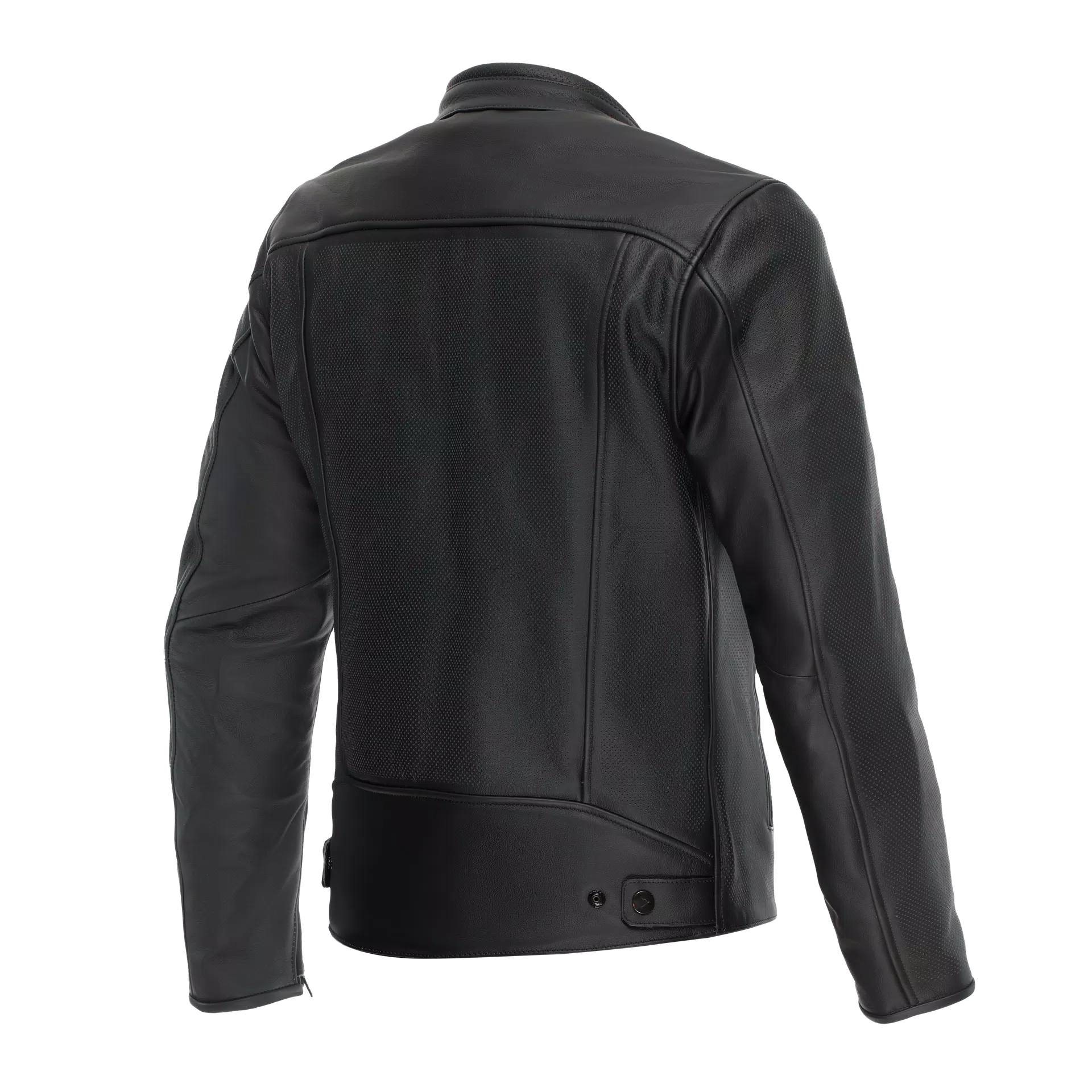 FULCRO QDF - MEN PERFORATED LEATHER MOTORCYCLE JACKET | BLACK