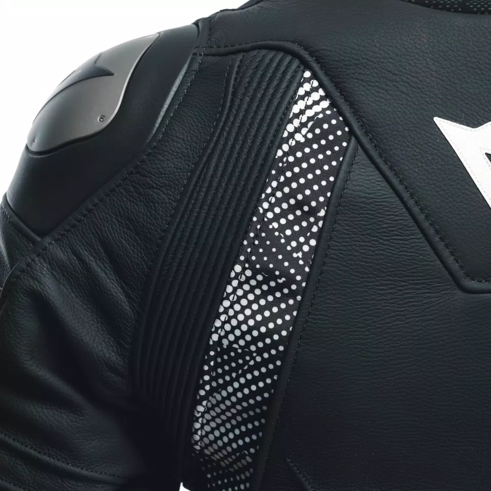 AVRO 5 - WOMEN'S MOTORCYCLE LEATHER JACKET - BLACK/BLACK/WHITE - 10