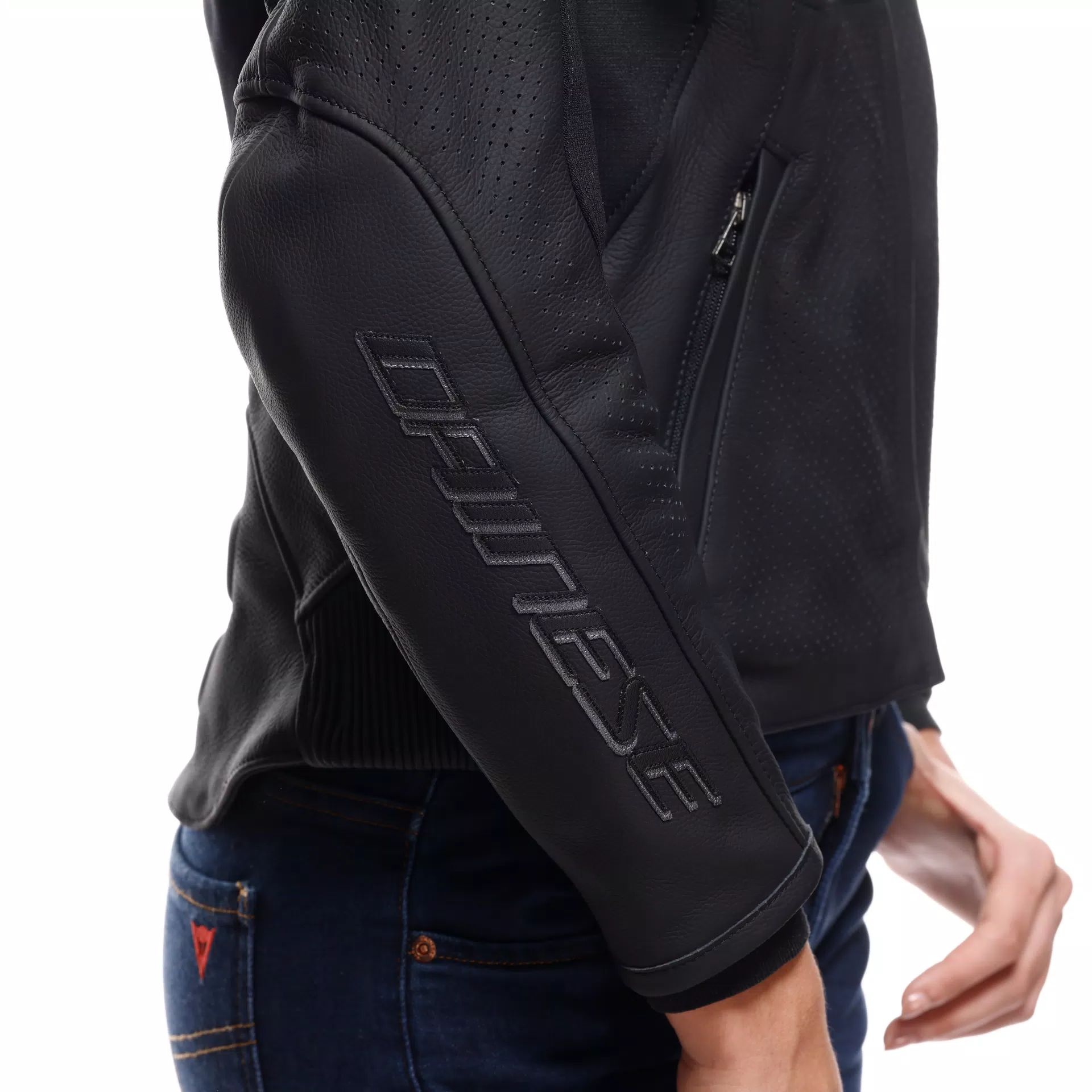 RACING 5 - GIACCA MOTO IN PELLE PERFORATA DONNA