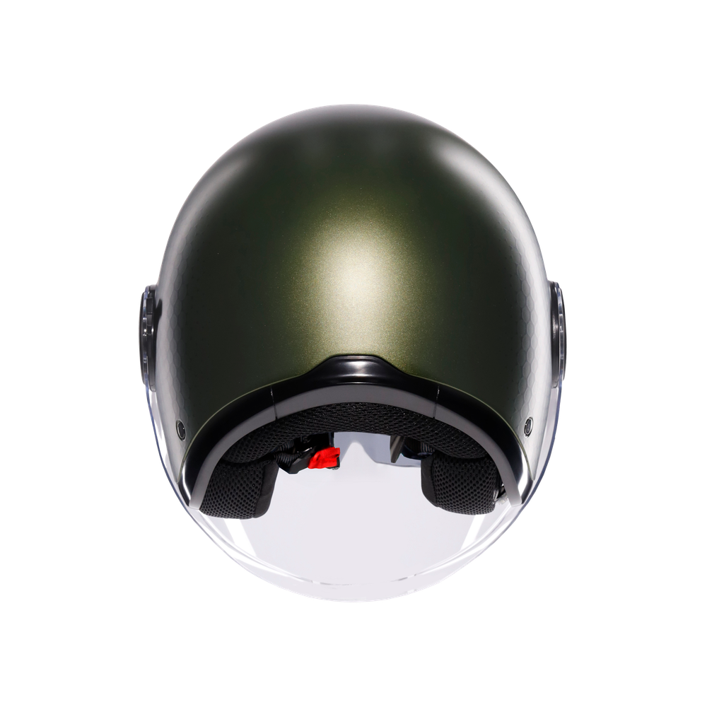 eteres-andora-matt-green-black-motorbike-open-face-helmet-e2206 image number 4