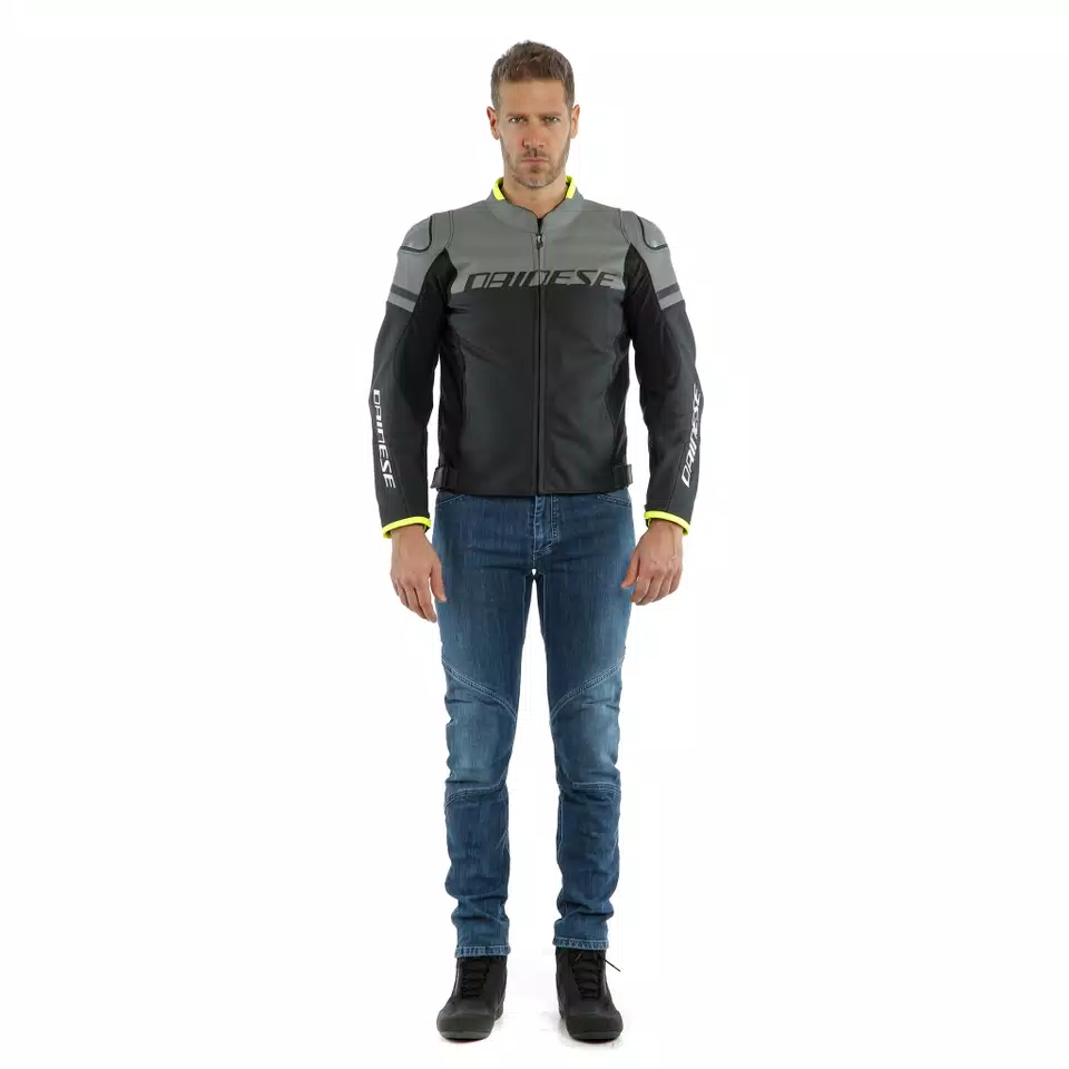 AGILE LEATHER JACKET - BLACKBLACK-MATT/CHARCOAL-GRAY/BLACK-MATT - 3