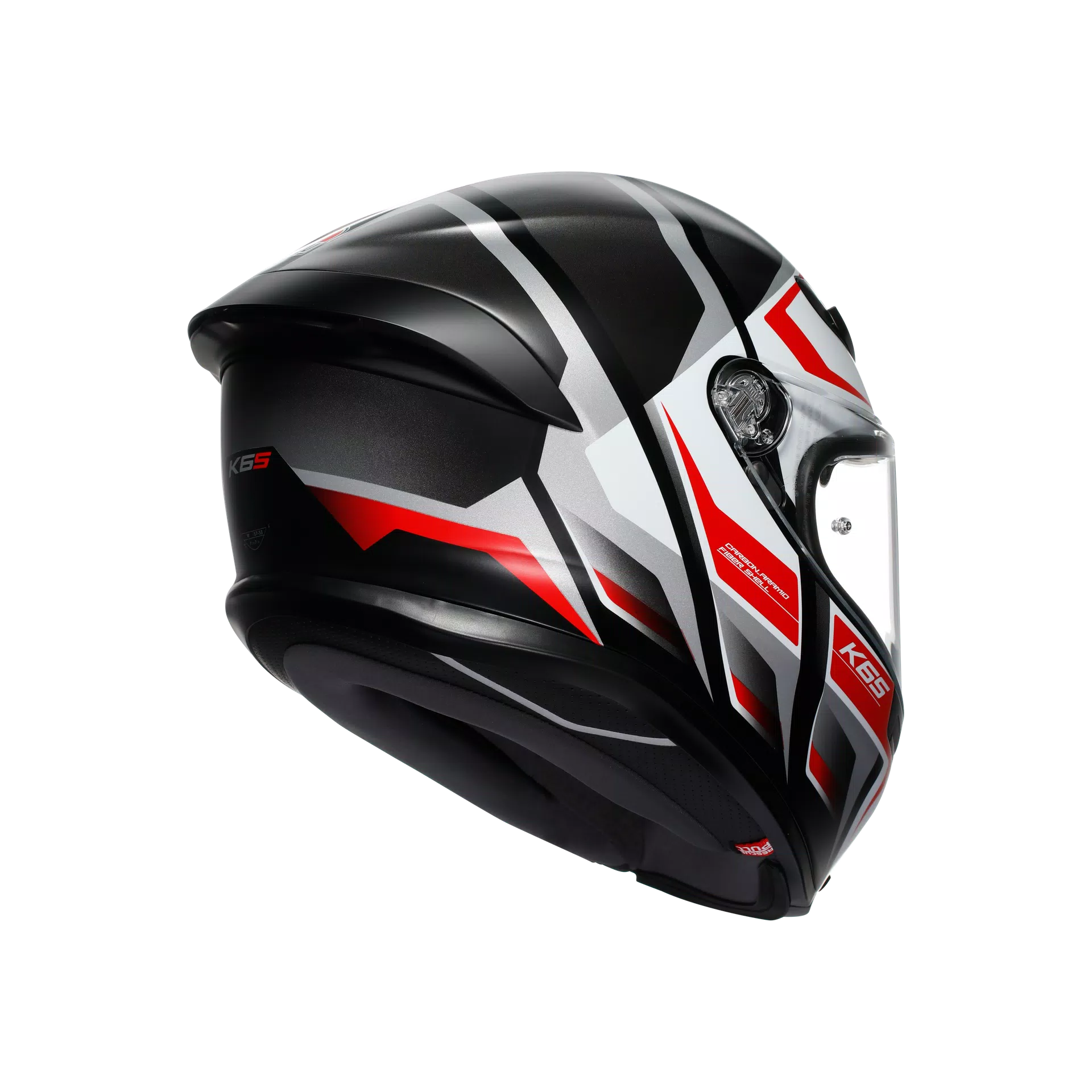 K6 S KARVE MATT BLACK/WHITE/RED - MOTORBIKE FULL FACE HELMET DOT (E2206)