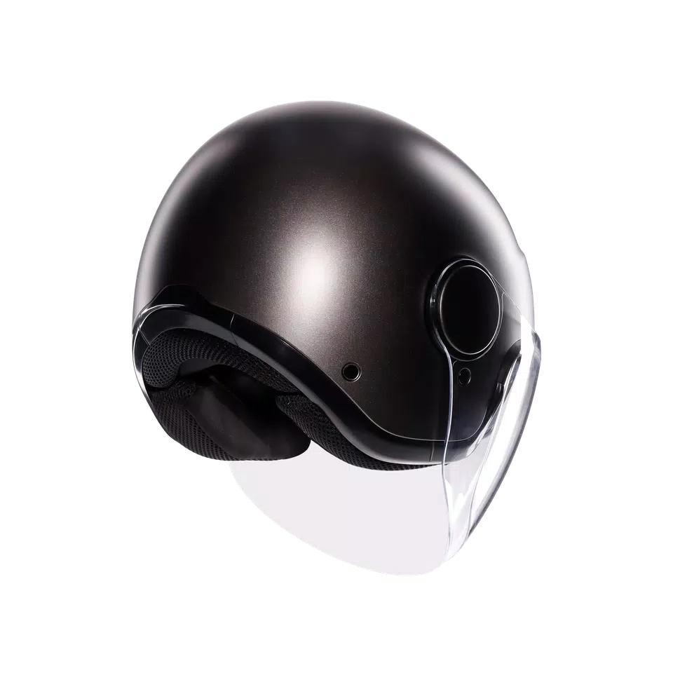 ETERES MONO MATT ASFALTO GREY - MOTORBIKE OPEN FACE HELMET E2206 -  - 6