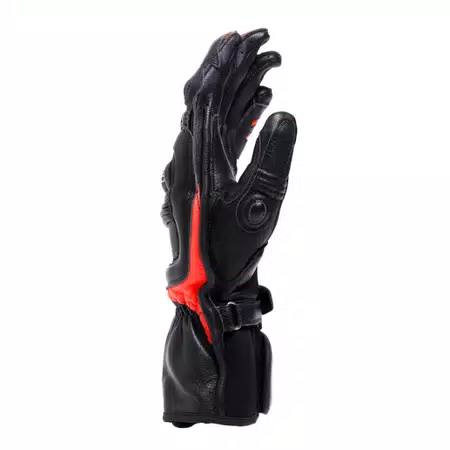 STEEL-PRO - MEN'S MOTORCYCLE LEATHER GLOVES - BLACK/FLUO-RED - 2