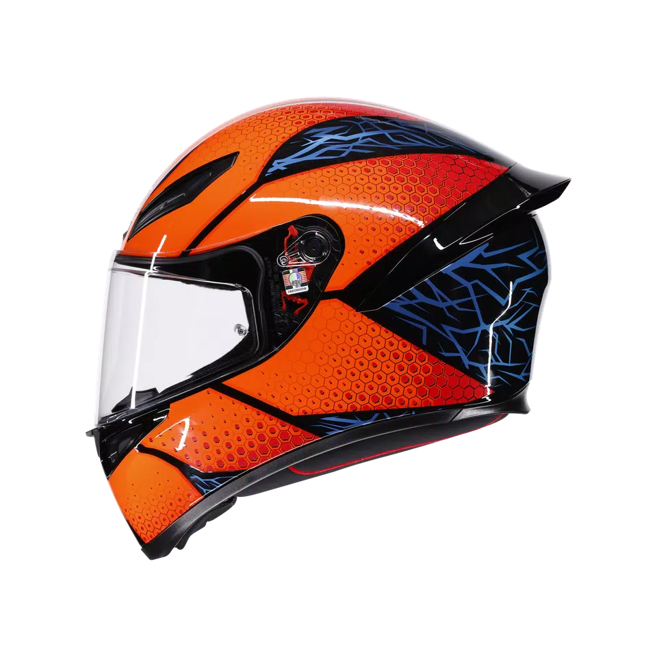 K1 S SPEEDARMOR BLACK/ORANGE/BLUE - MOTORBIKE FULL FACE HELMET DOT (E2206) -  - 4