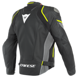 RACING 3 D-AIR PERF. LEATHER JACKET BLACK-MATT/CHARCOAL-GRAY/FLUO-YELLOW- Jackets