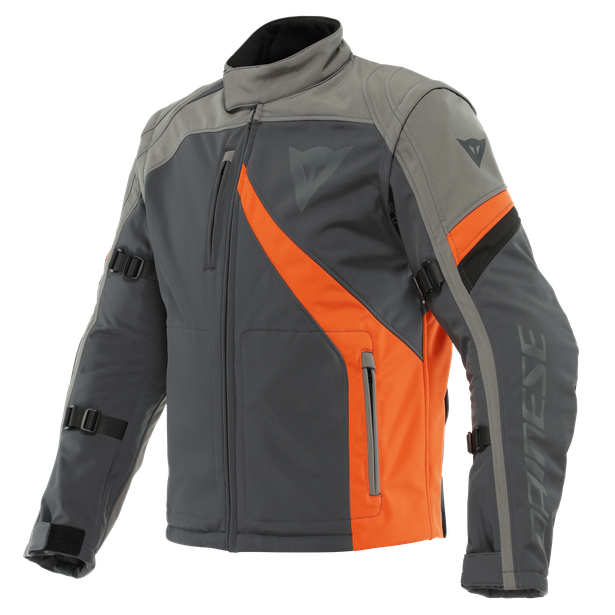 ranch-tex-giacca-moto-in-tessuto-uomo-ebony-charcoal-gray-flame-orange image number 0
