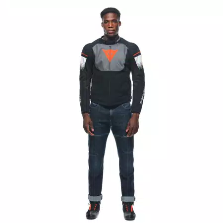 AIR FAST TEX - MEN'S SUMMER MOTORCYCLE JACKET IN FABRIC - BLACK/GRAY/WHITE - 3