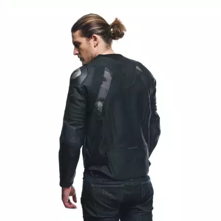 AVRO 5 - MEN'S MOTORCYCLE LEATHER JACKET - BLACK/ANTHRACITE - 6