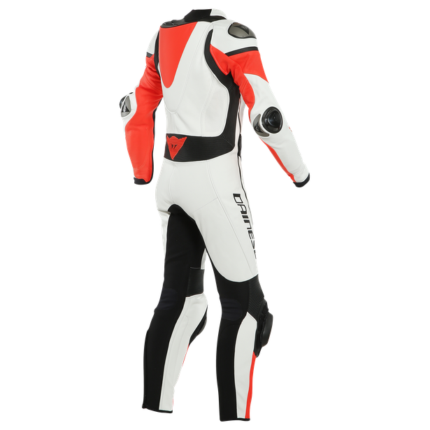 imatra-lady-leather-1pc-suit-perf-white-fluo-red-black image number 1
