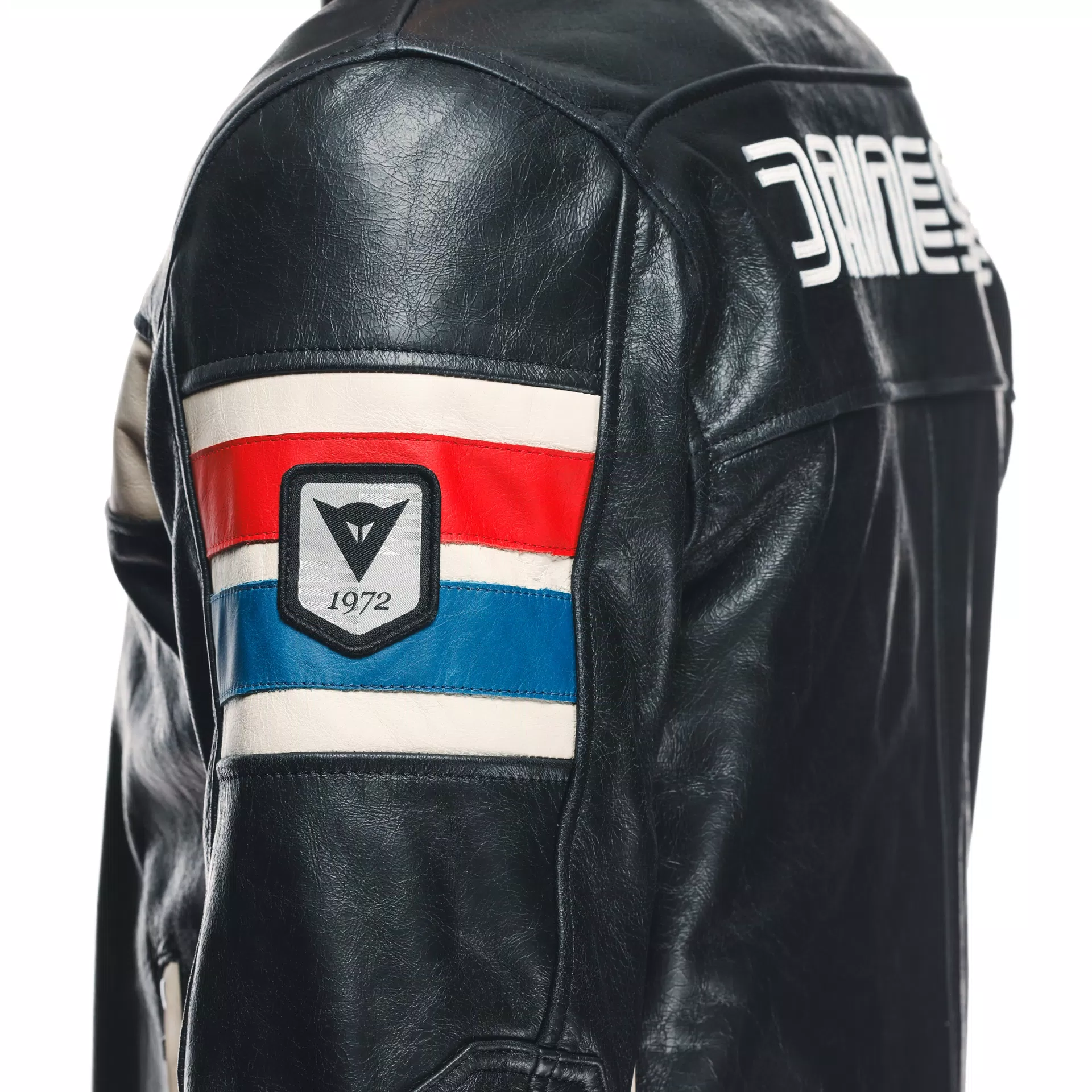 HF D1 - MEN'S MOTORCYCLE LEATHER JACKET | BLACK/RED/BLUE | Dainese