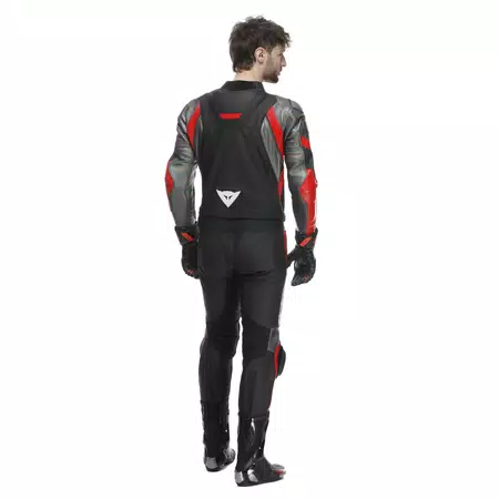 AVRO 4 - HEREN 2-DELIG MOTORFIETS LEREN PAK - BLACK/ANTHRACITE/RED-LAVA - 4