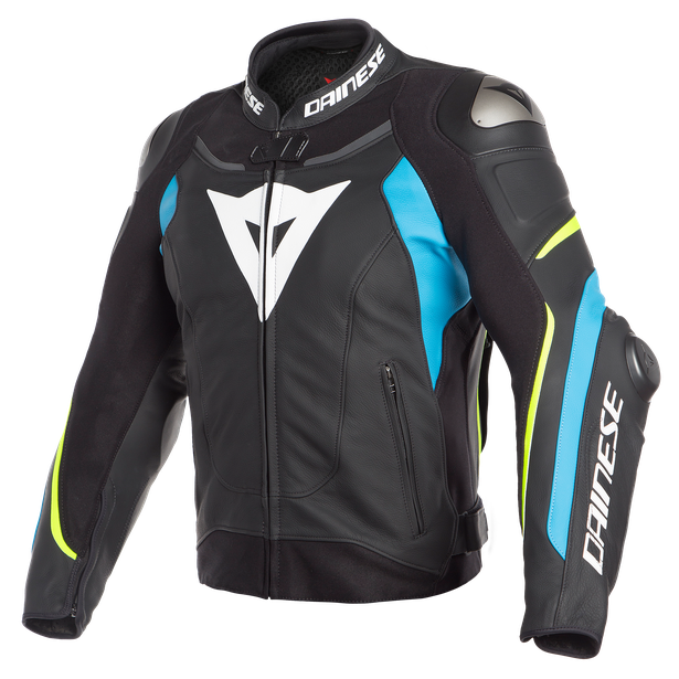 super-speed-3-leather-jacket-black-fire-blue-fluo-yellow image number 0
