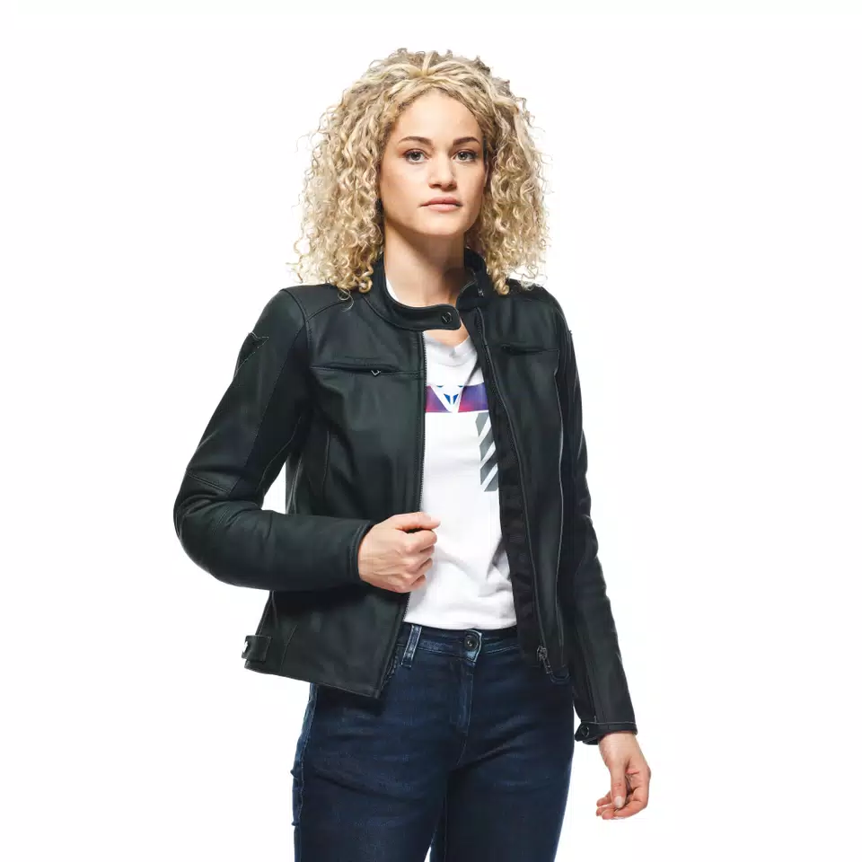 RAZON 2 CHAQUETA DE CUERO MOTO MUJER - BLACK - 10