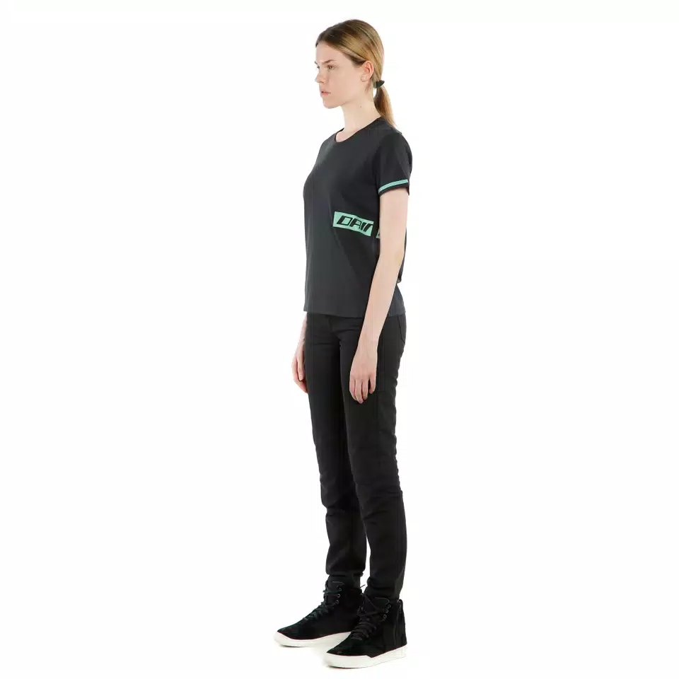 PADDOCK LADY T-SHIRT - BLACK/AQUA-GREEN - 4