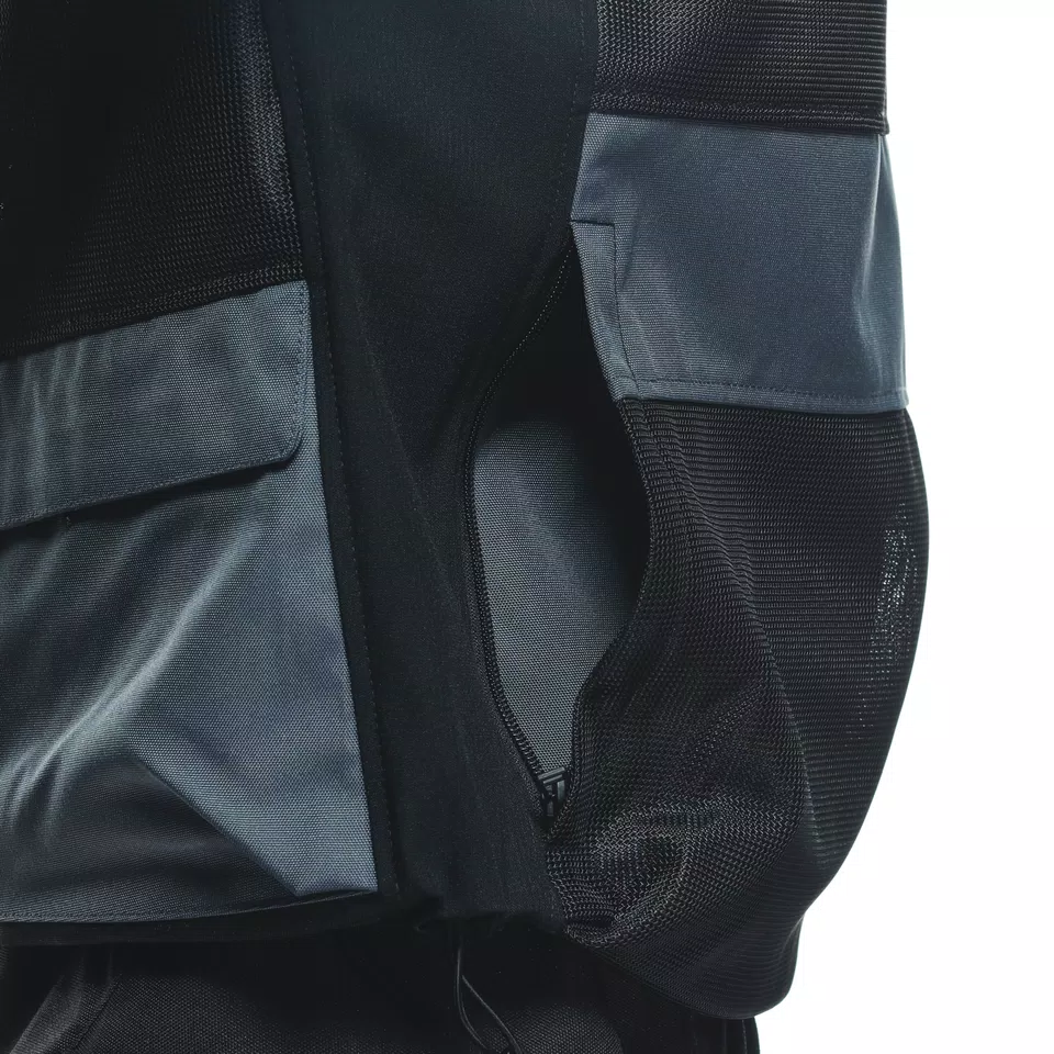 OUTLAW TEX - MEN'S SUMMER MOTORCYCLE JACKET IN FABRIC - BLACK/BLACK/EBONY/FLUO-YELLOW - 13