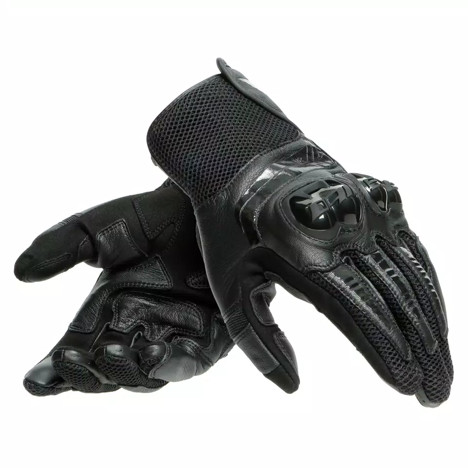 MIG 3 - UNISEX MOTORCYCLE LEATHER GLOVES - BLACK/BLACK - 5