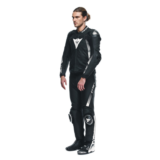 super-speed-pantaloni-moto-in-pelle-uomo-black-white image number 3