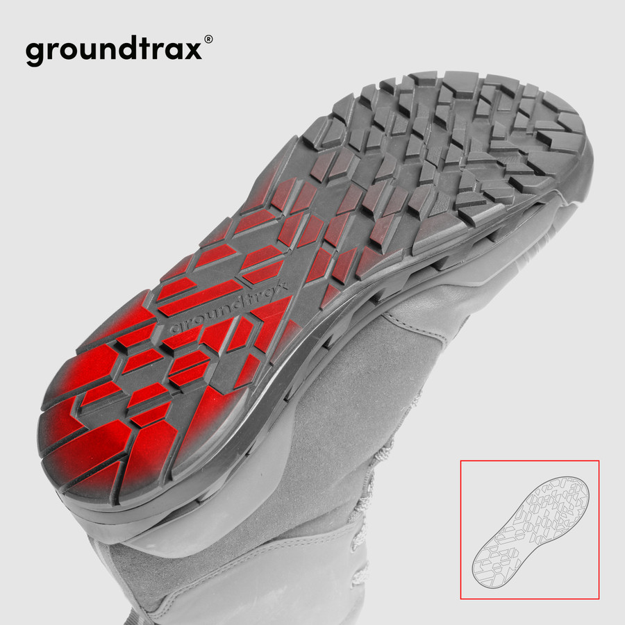 Groundtrax® rubber outsole for touring, light off road and walking, with good traction
