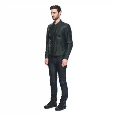 FULCRO - MEN'S MOTORCYCLE LEATHER JACKET - BLACK - 4