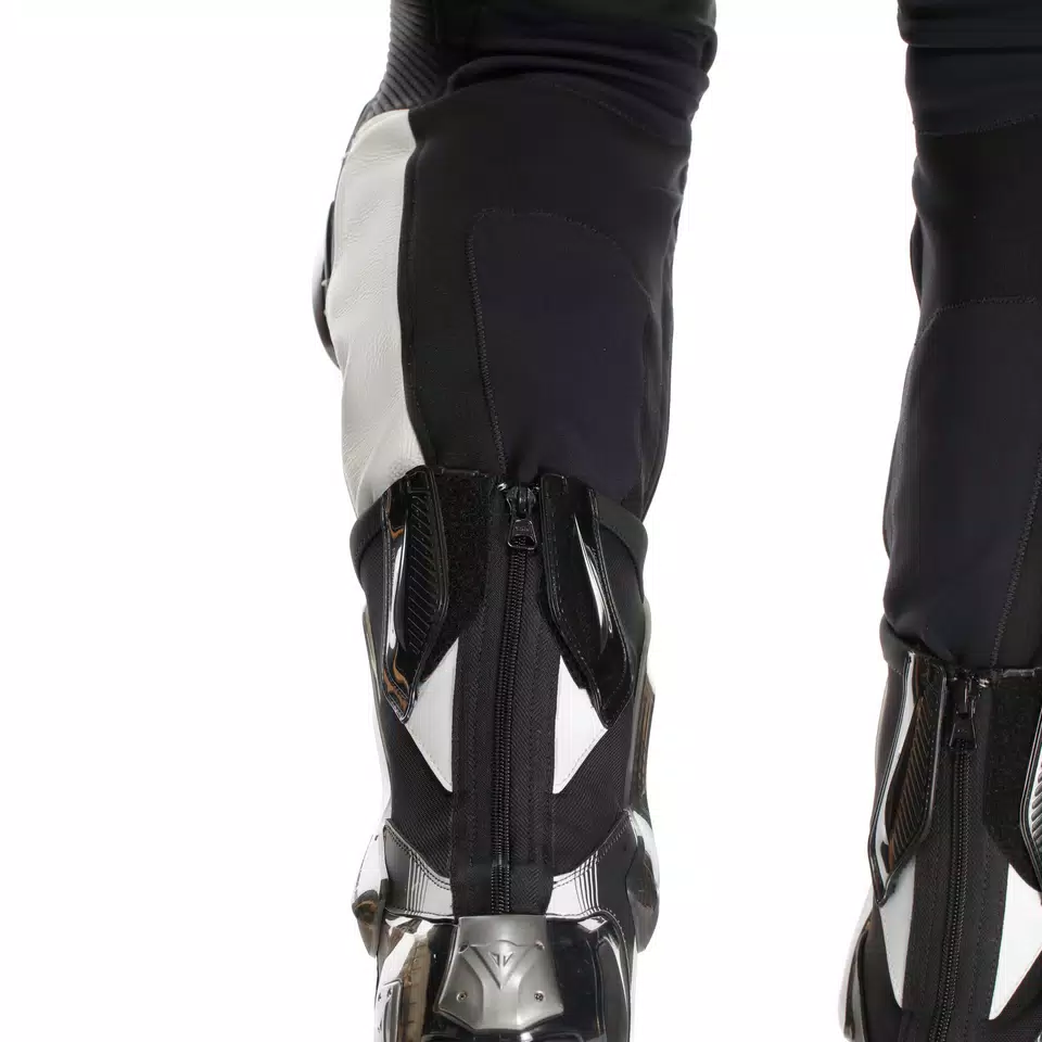 SUPER SPEED - MEN'S MOTORCYCLE LEATHER PANTS - BLACK/WHITE - 19