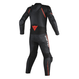 AVRO D2 2 PCS SUIT BLACK/BLACK/RED-FLUO- Outlet Leather suits
