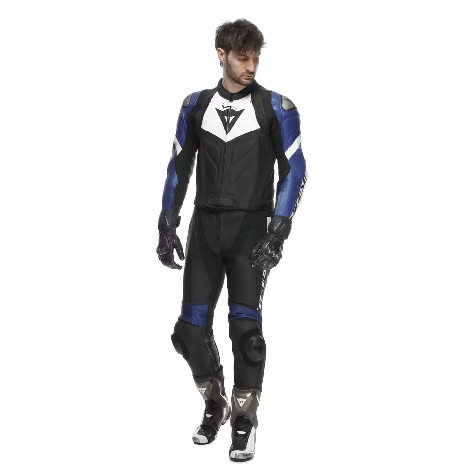 AVRO 4 LEATHER 2PCS SUIT - BLACK/WHITE/BLUE - 3