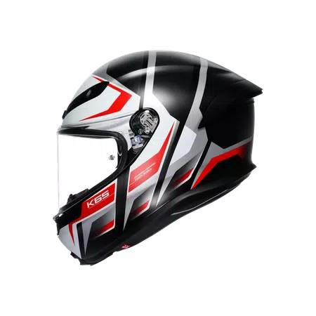 K6 S KARVE MATT BLACK/WHITE/RED - MOTORBIKE FULL FACE HELMET DOT (E2206) -  - 4