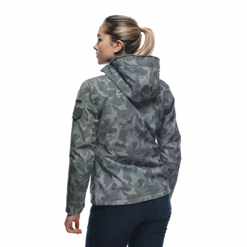 CENTRALE ABSØLUTESHELL™ PRO - WOMEN'S WATERPROOF MOTORCYCLE JACKET - LONDON FOG CAMO DOTS - 6