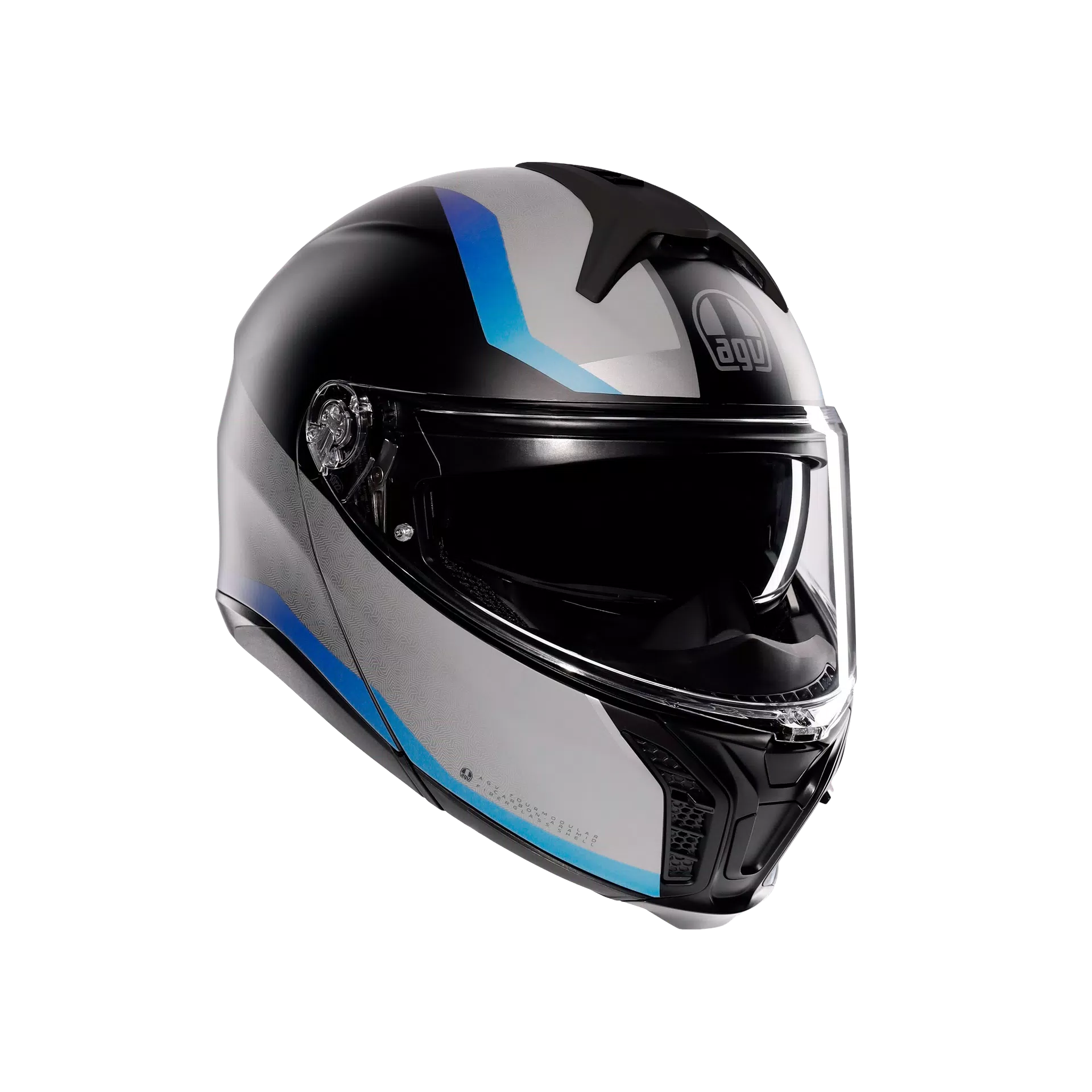 TOURMODULAR STRAY MATT BLACK/GREY/BLUE - MOTORRAD MODULARHELM E2206