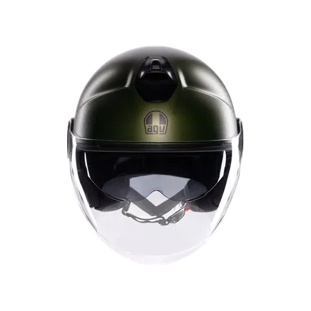 ETERES ANDORA MATT GREEN/BLACK - MOTORBIKE OPEN FACE HELMET E2206 -  - 2