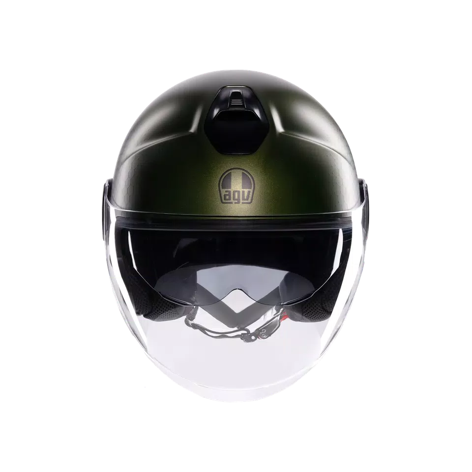 ETERES ANDORA MATT GREEN/BLACK - MOTORBIKE OPEN FACE HELMET E2206 -  - 2