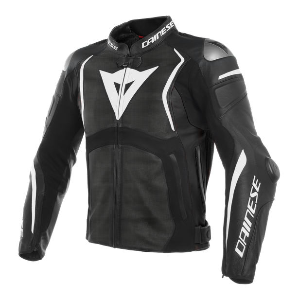 MUGELLO PERF. LEATHER JACKET BLACK/BLACK/WHITE- Leather