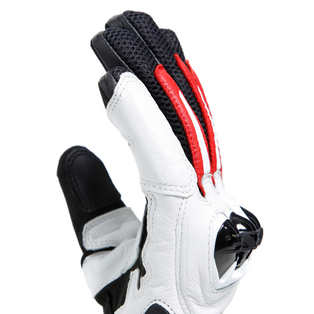 mig-3-unisex-leather-gloves-black-white-lava-red image number 9