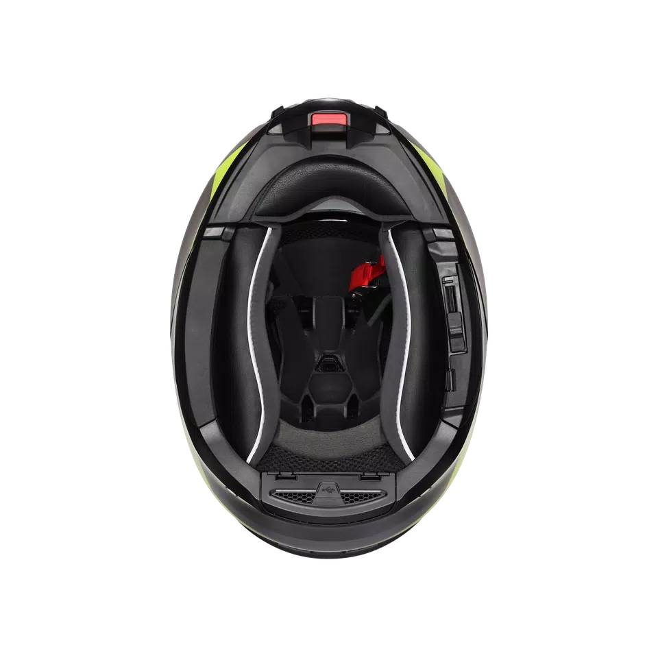 TOURMODULAR PERCEPTION MATT BLACK/YELLOW FLUO - MOTORBIKE FLIP UP HELMET E2206 -  - 8