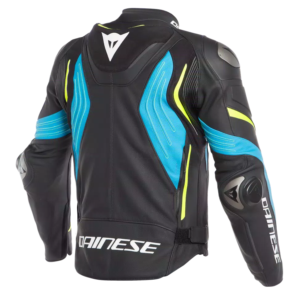 SUPER SPEED 3 LEATHER JACKET - BLACK/FIRE-BLUE/FLUO-YELLOW - 2