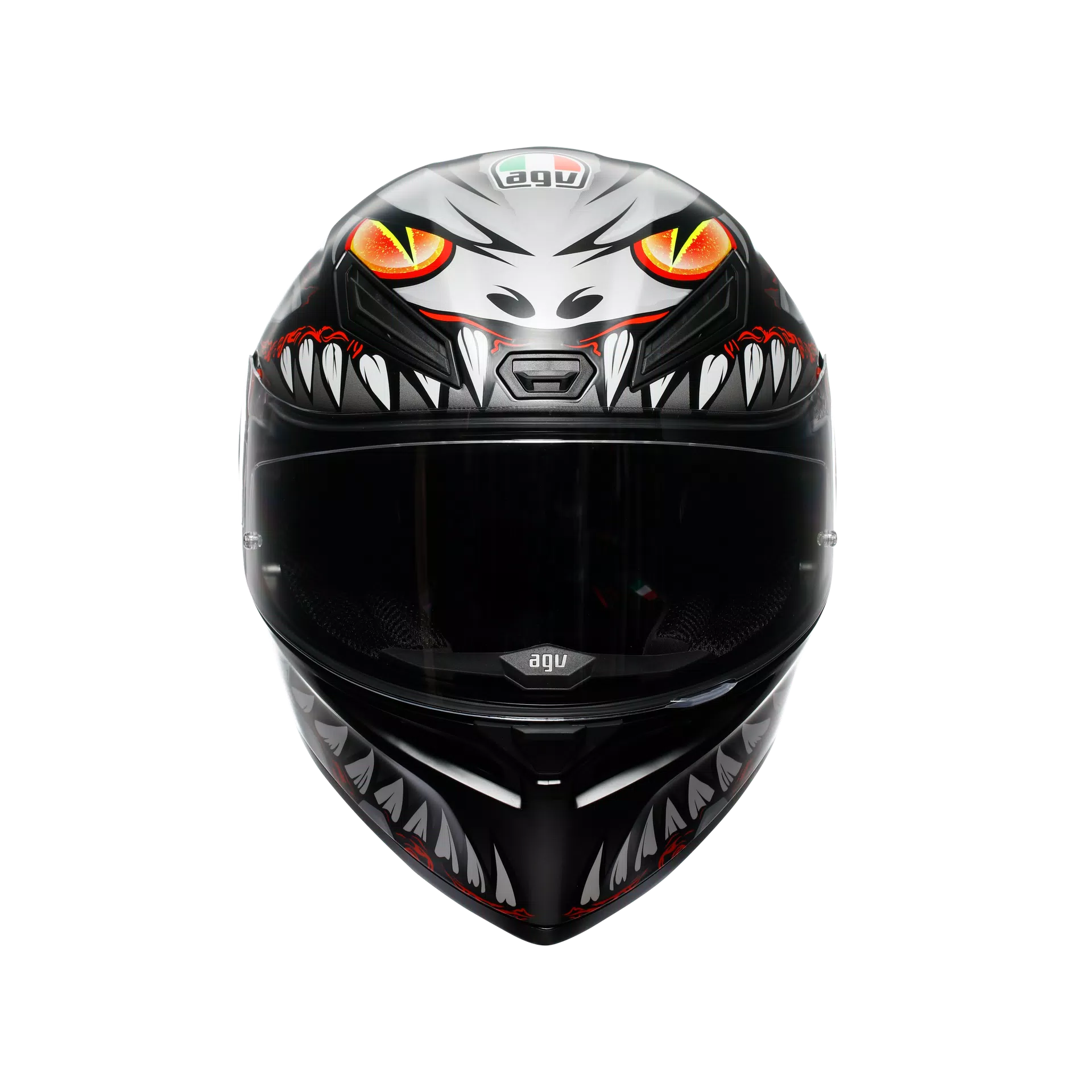 K1 S LYZARD MATT BLACK/GREY/RED - MOTORBIKE FULL FACE HELMET E2206